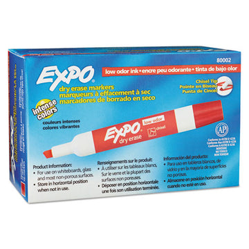 EXPO® Low-odor Dry-erase Marker, Broad Chisel Tip, Red, Dozen freeshipping - TVN Wholesale